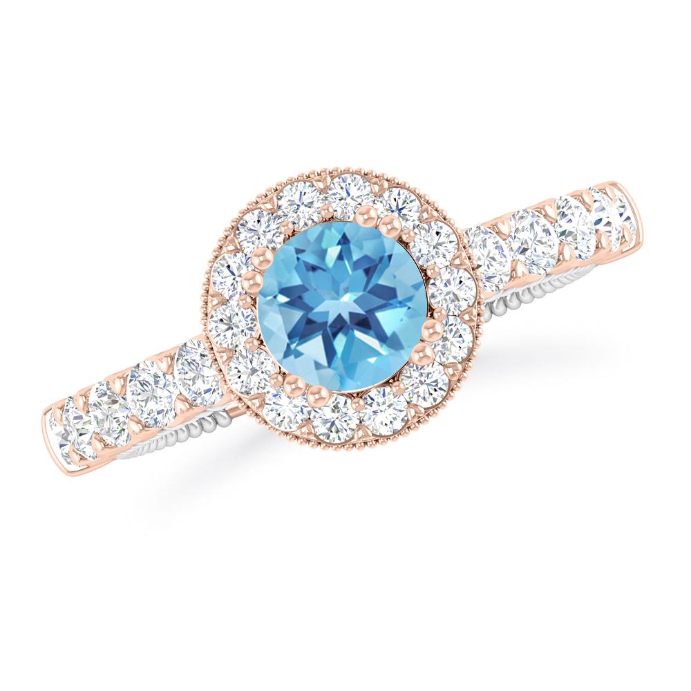 Rose Gold - Blue Topaz