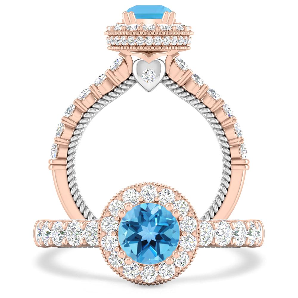 Rose Gold - Blue Topaz