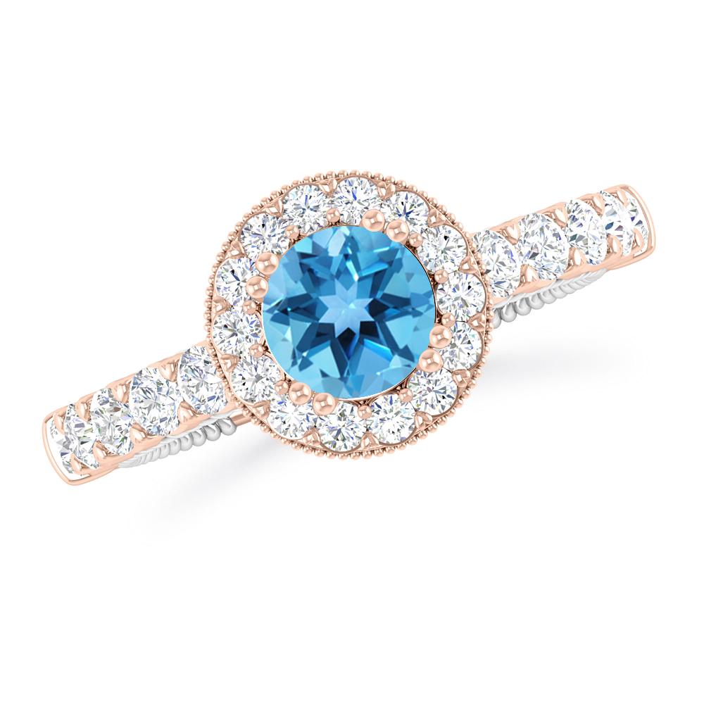 Rose Gold - Blue Topaz