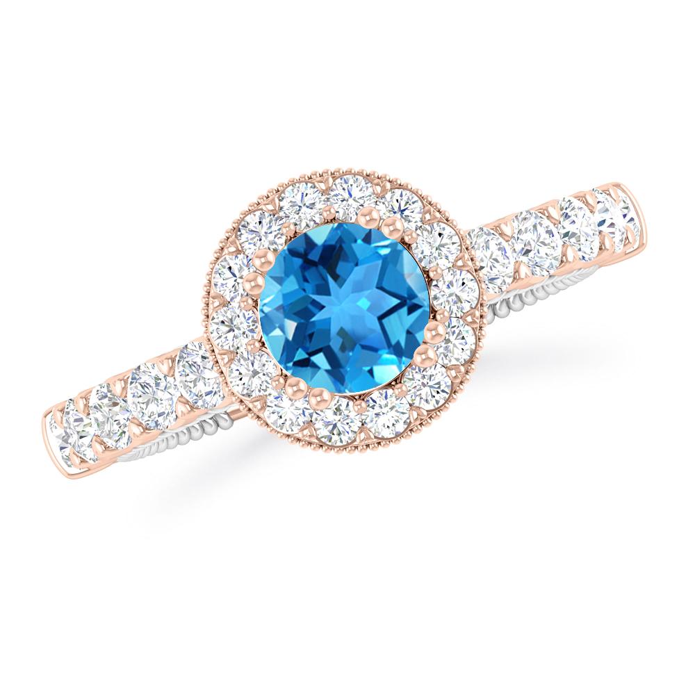 Rose Gold - Blue Topaz