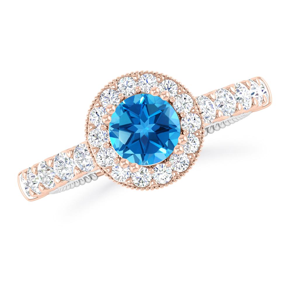 Rose Gold - Blue Topaz