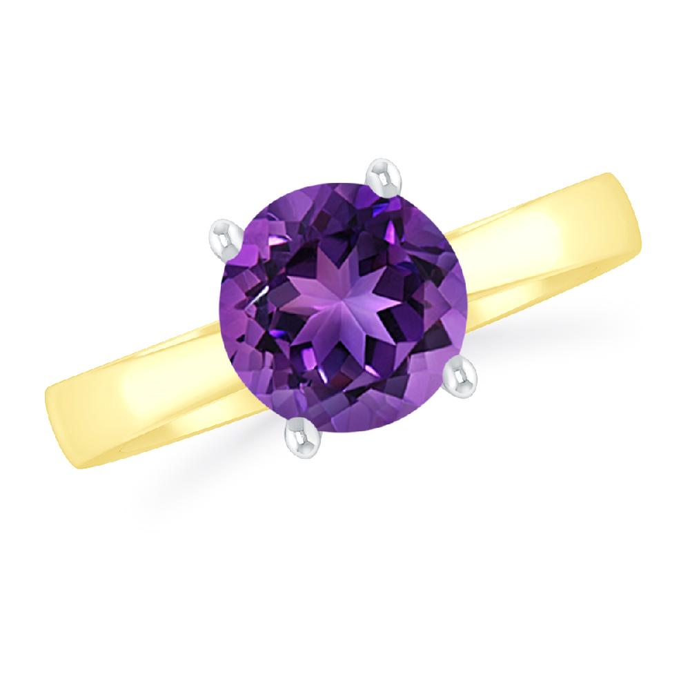 Yellow Gold - Amethyst