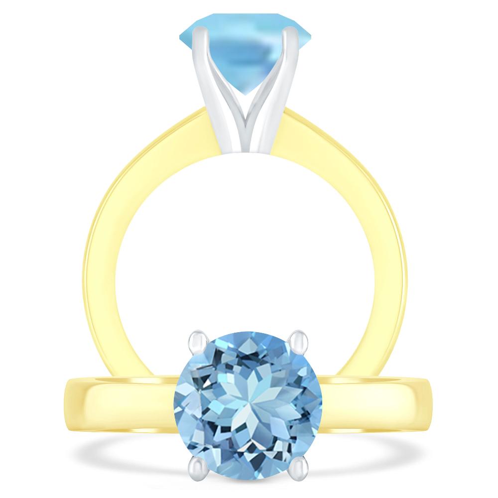 Yellow Gold - Aquamarine