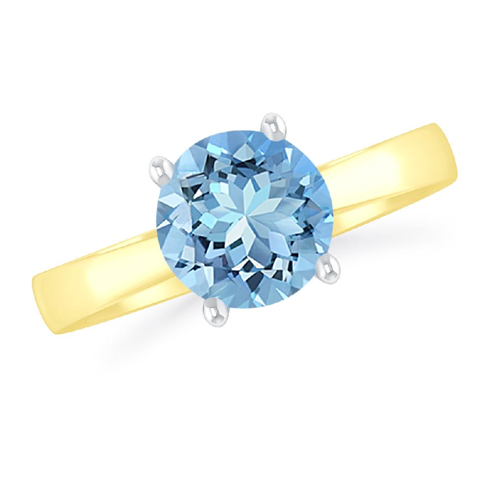 Yellow Gold - Aquamarine