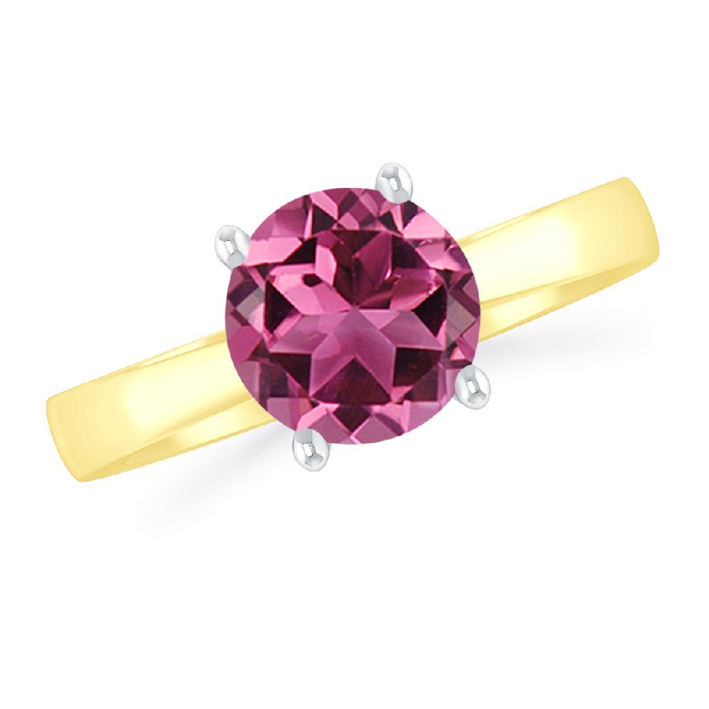 Yellow Gold - Pink Tourmaline