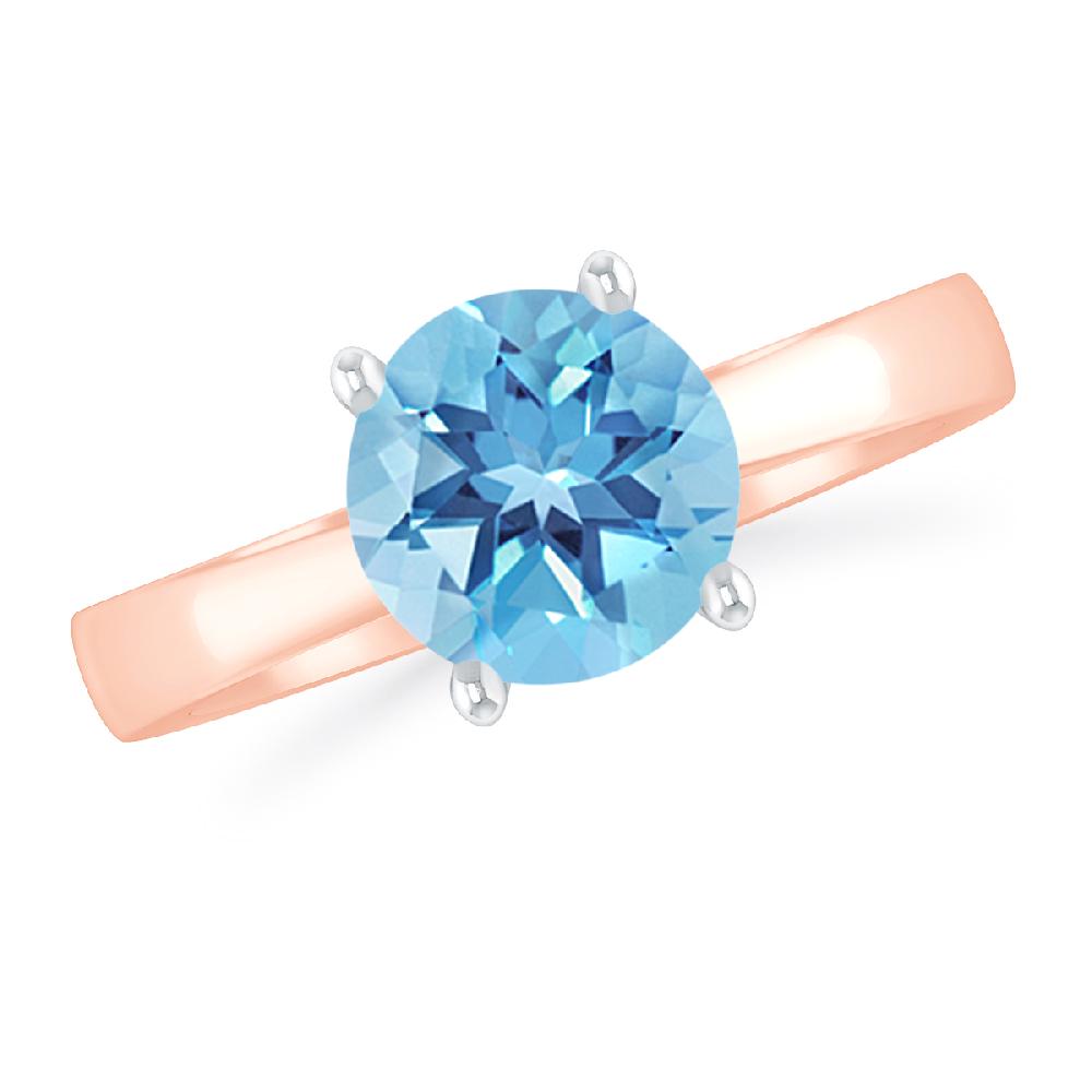 Rose Gold - Blue Topaz