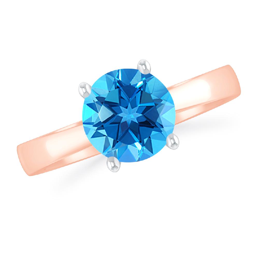 Rose Gold - Blue Topaz