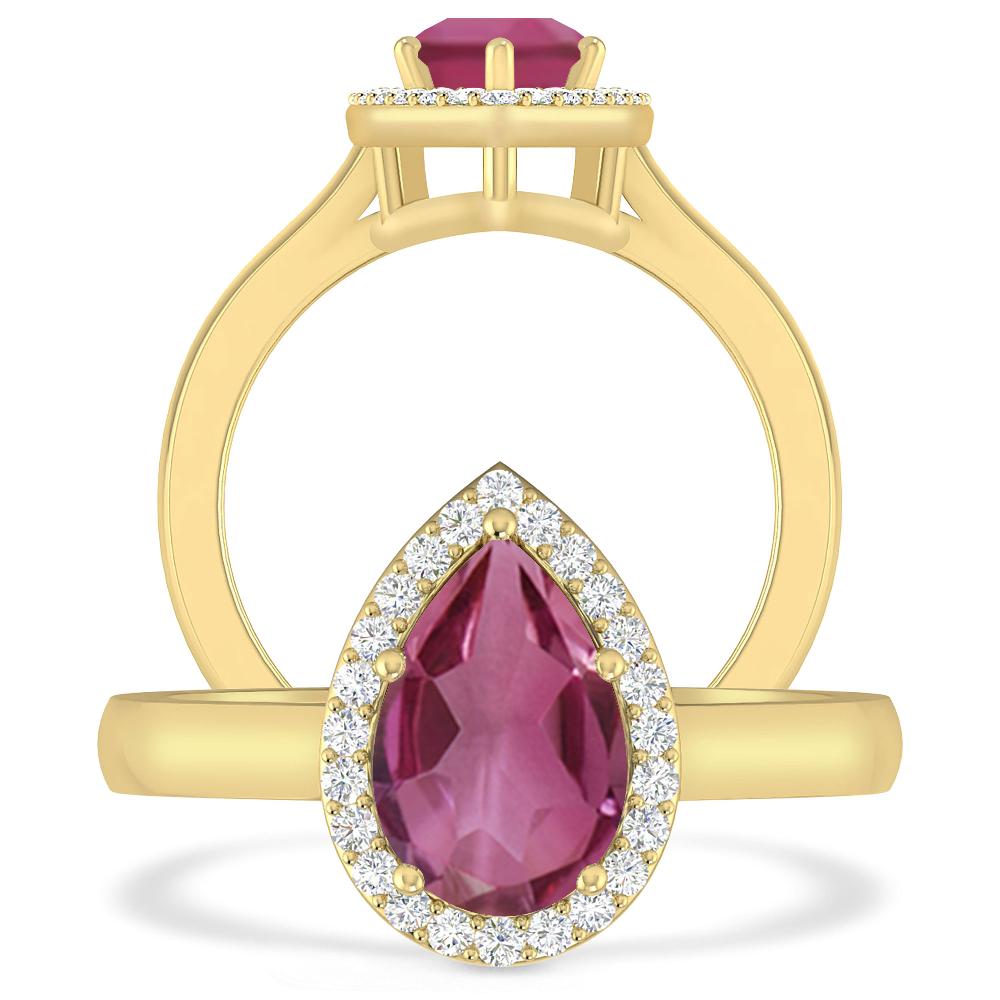 Yellow Gold - Pink Tourmaline