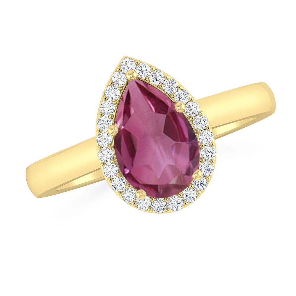 Yellow Gold - Pink Tourmaline