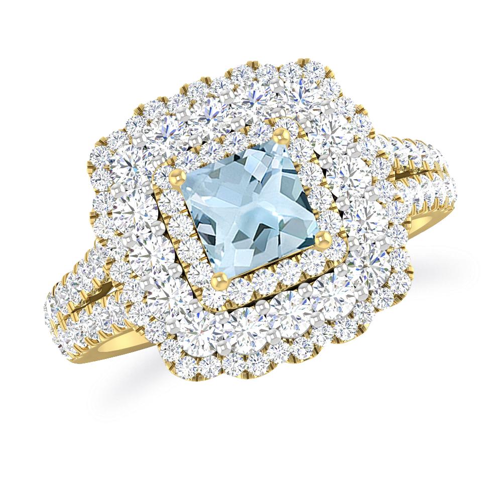 Yellow Gold - Aquamarine