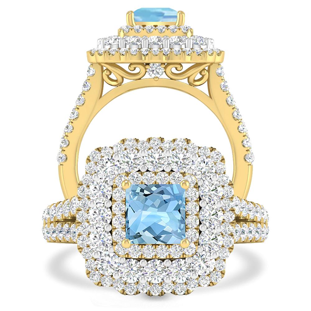 Yellow Gold - Aquamarine