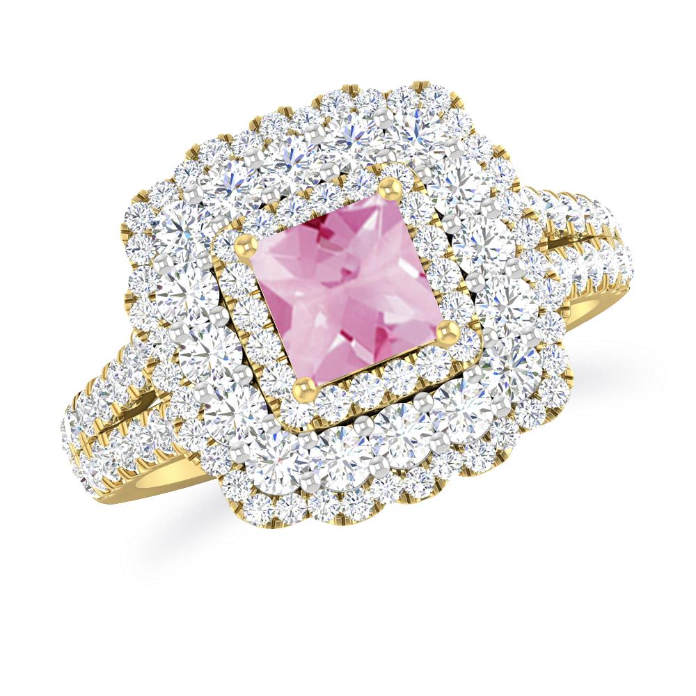 Yellow Gold - Pink Tourmaline