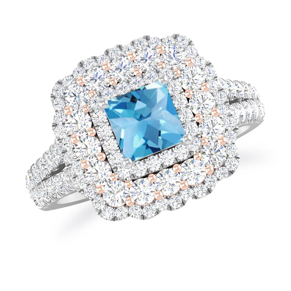 White Gold - Blue Topaz