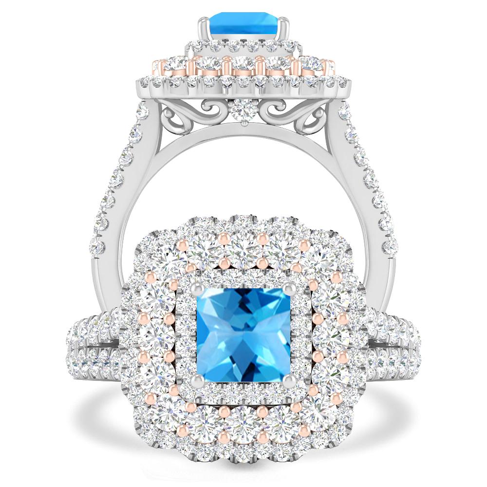 White Gold - Blue Topaz