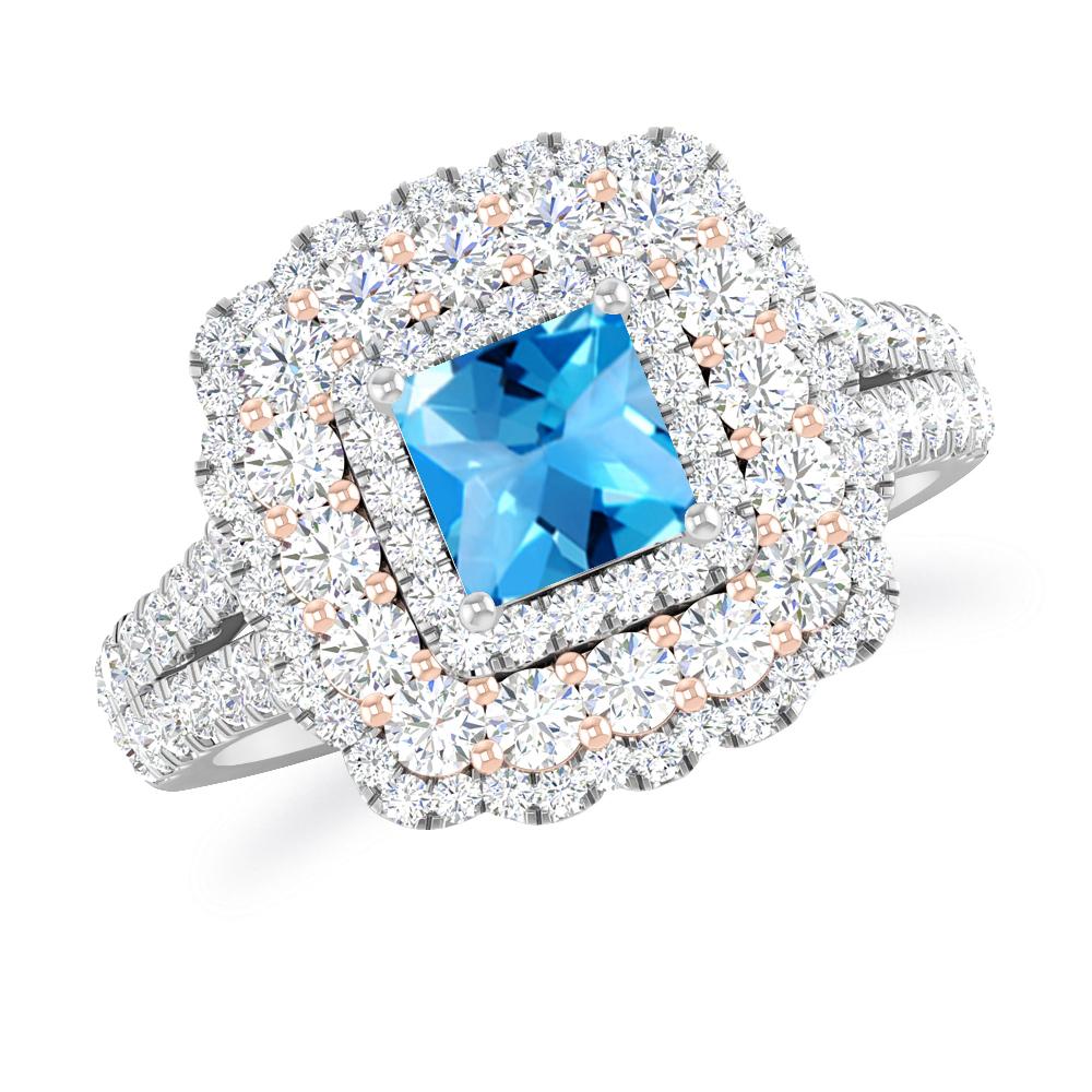 White Gold - Blue Topaz