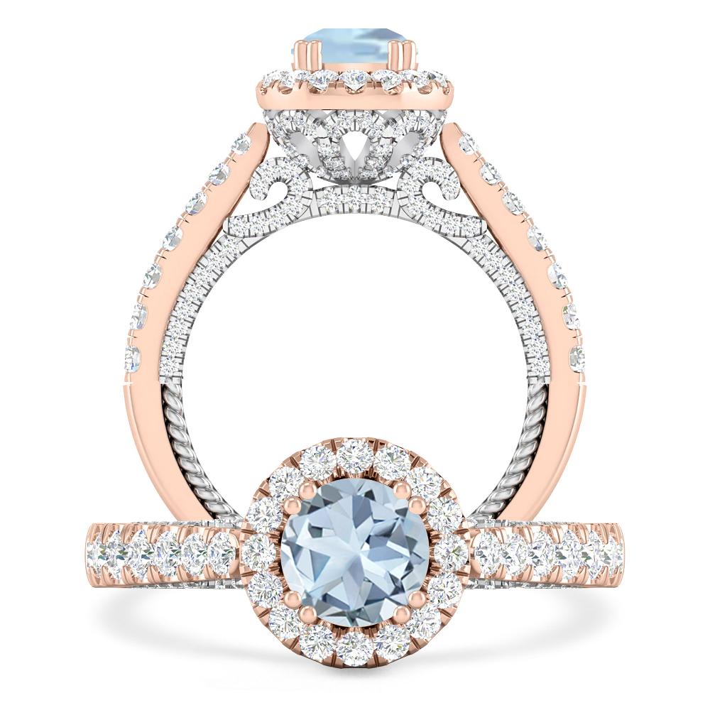 Rose Gold - Aquamarine