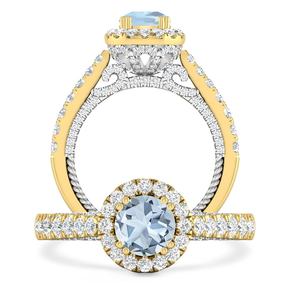 Yellow Gold - Aquamarine