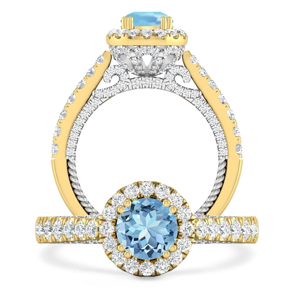 Yellow Gold - Aquamarine