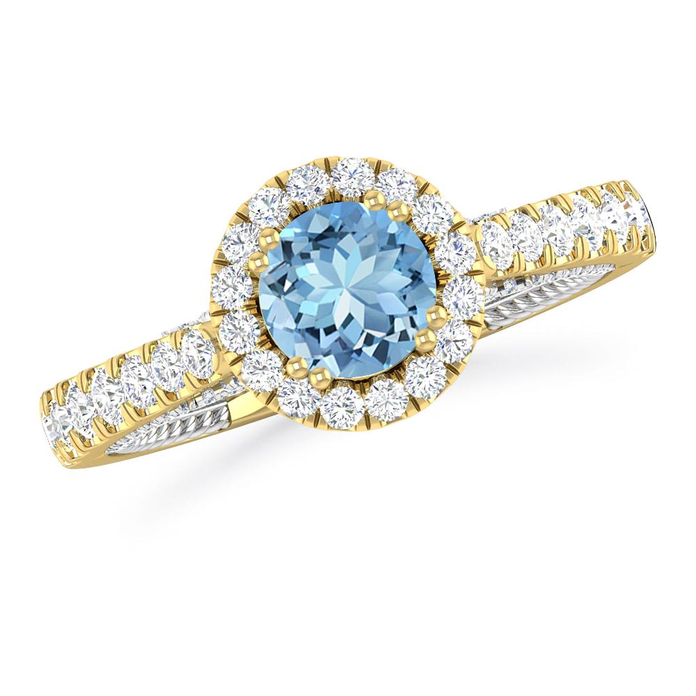 Yellow Gold - Aquamarine