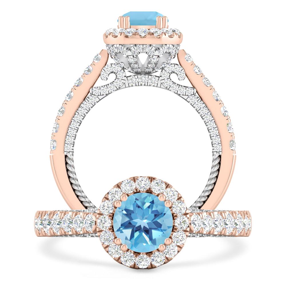 Rose Gold - Blue Topaz