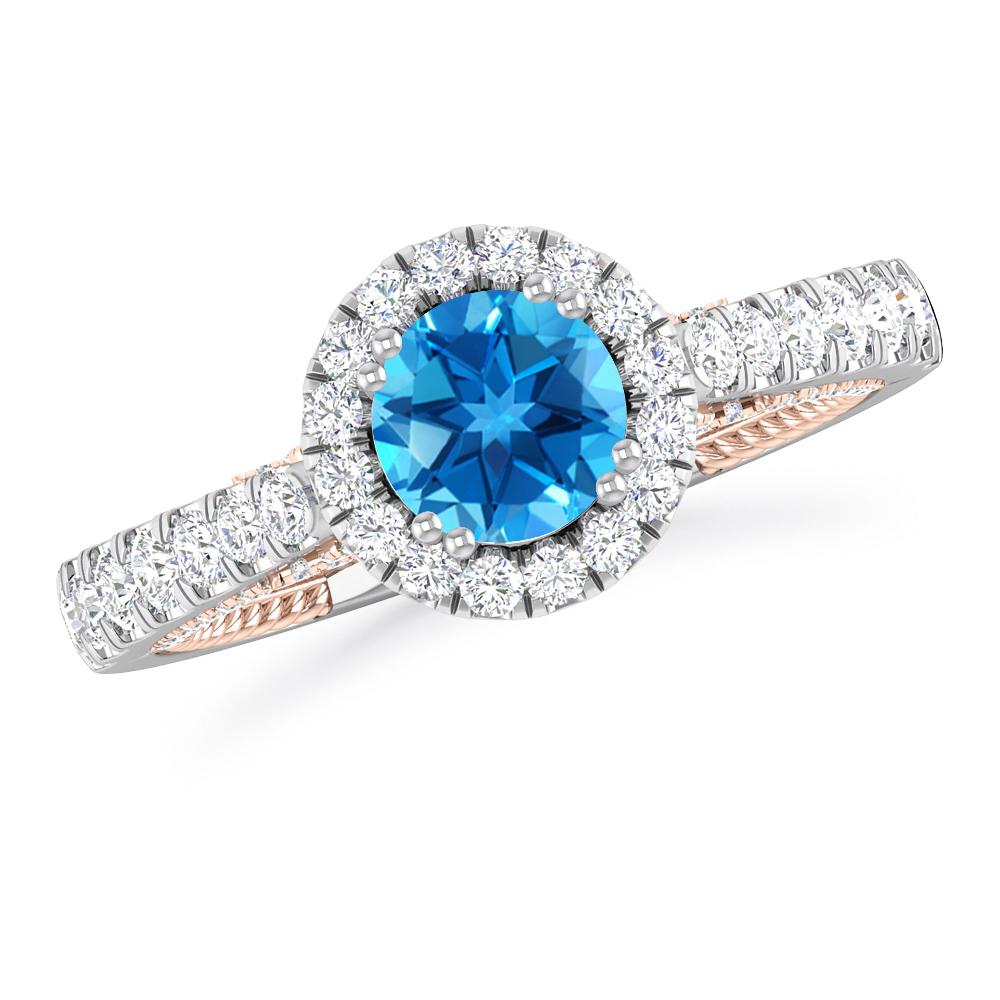 White Gold - Blue Topaz