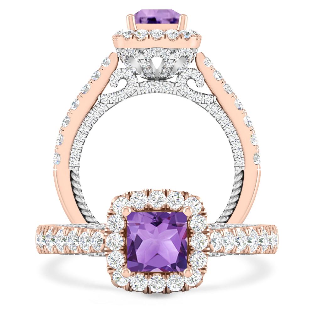 Rose Gold/White Gold - Amethyst