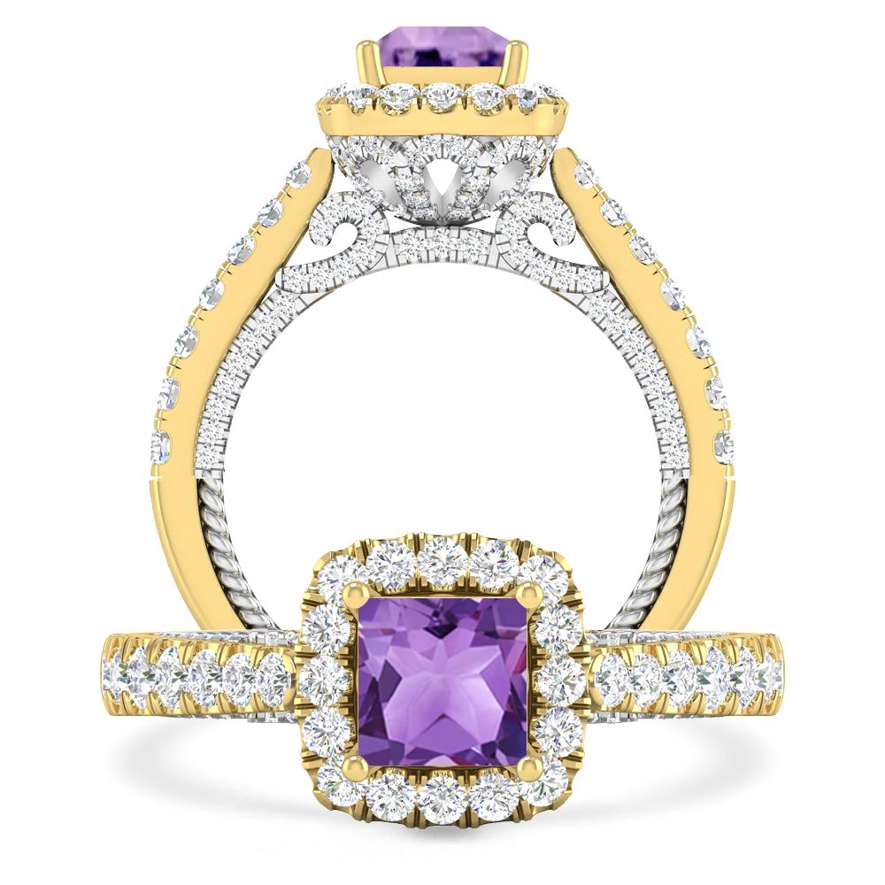 Yellow Gold/White Gold - Amethyst