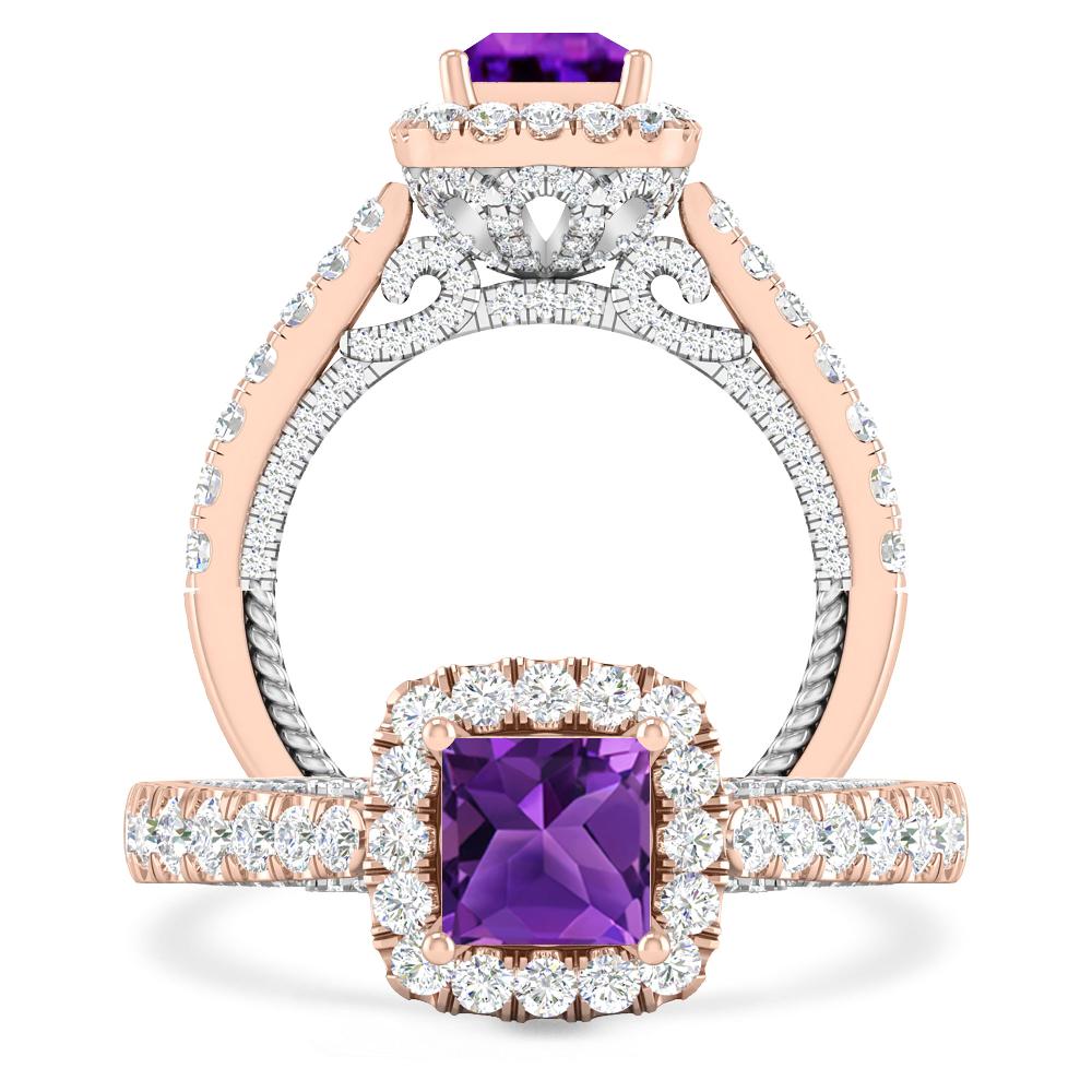 Rose Gold/White Gold - Amethyst