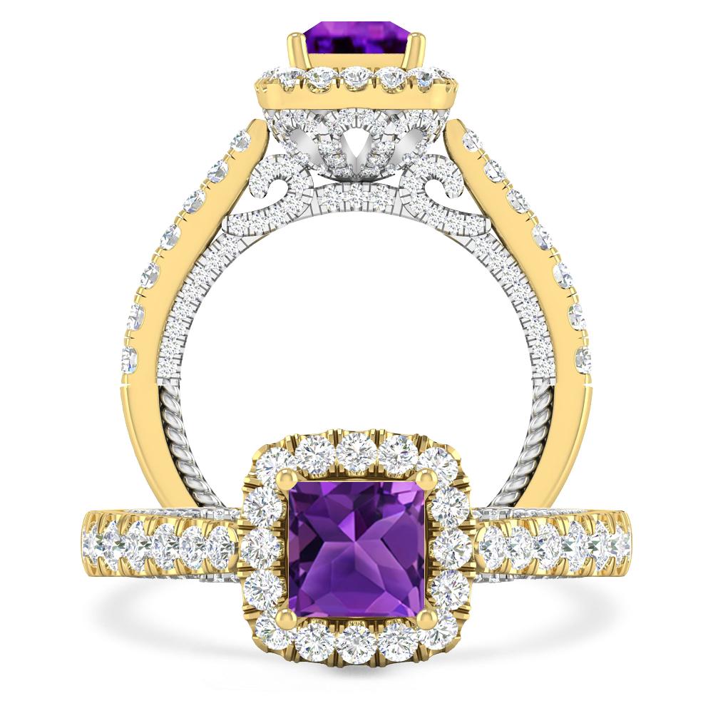 Yellow Gold/White Gold - Amethyst