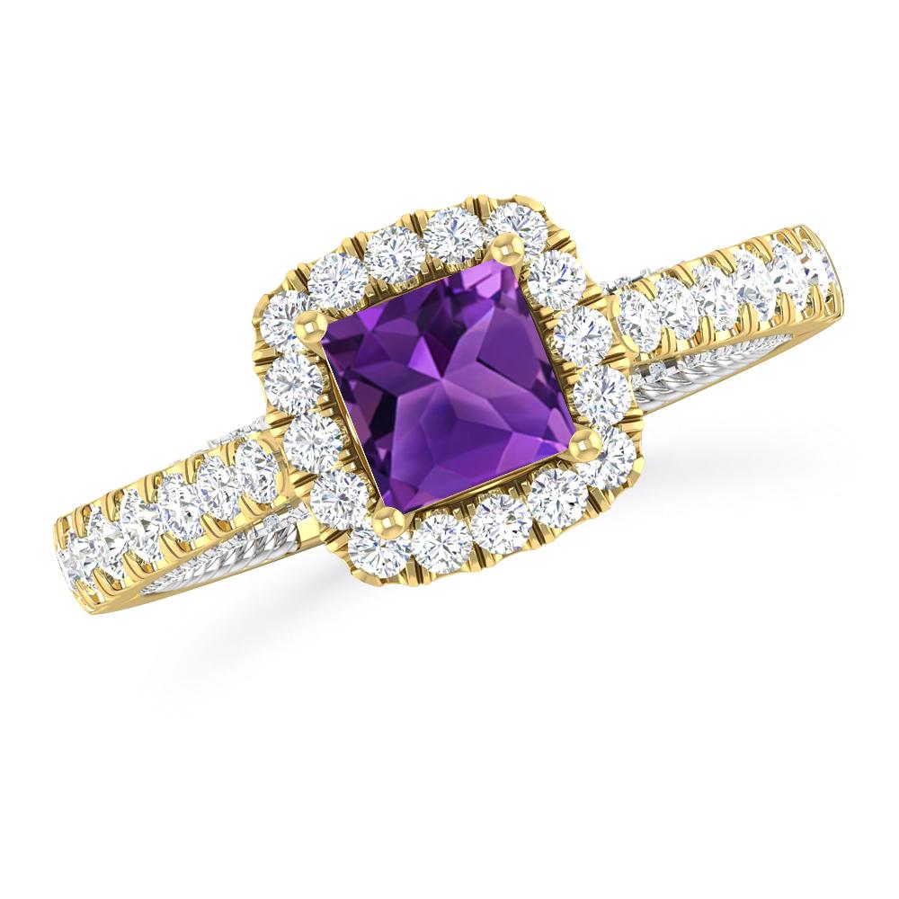 Yellow Gold/White Gold - Amethyst