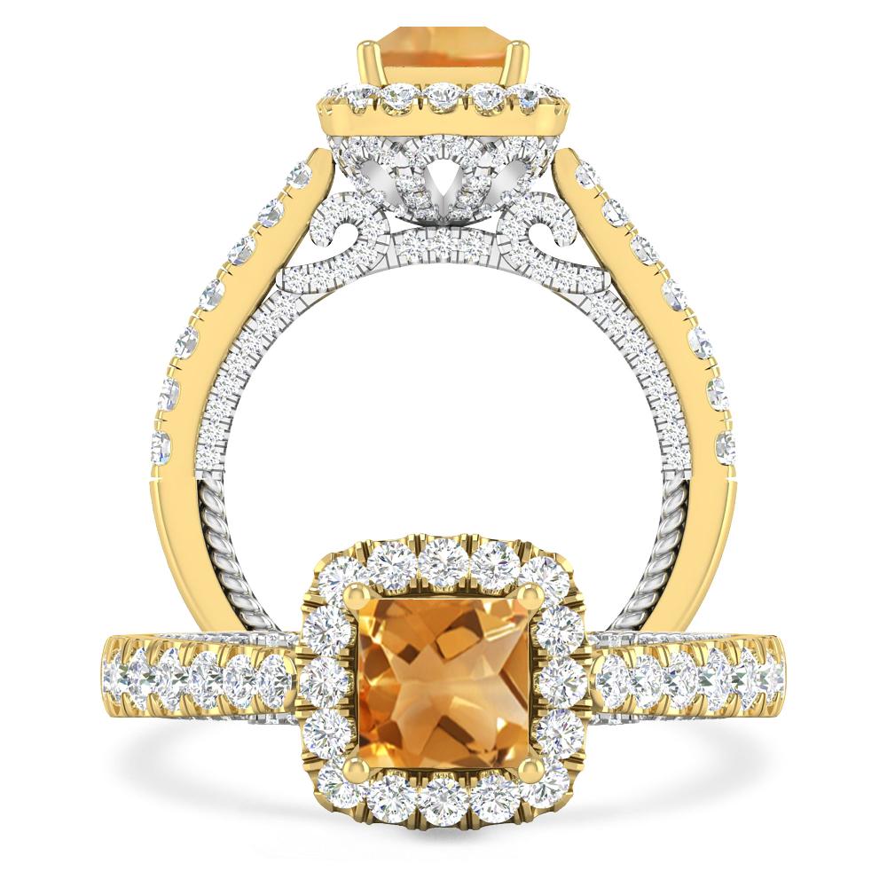 Yellow Gold/White Gold - Citrine