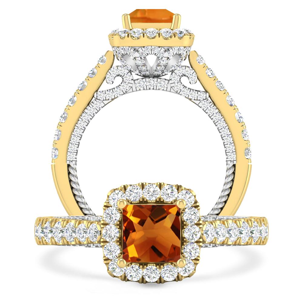 Yellow Gold/White Gold - Citrine