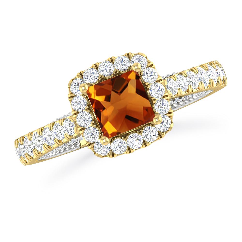 Yellow Gold/White Gold - Citrine