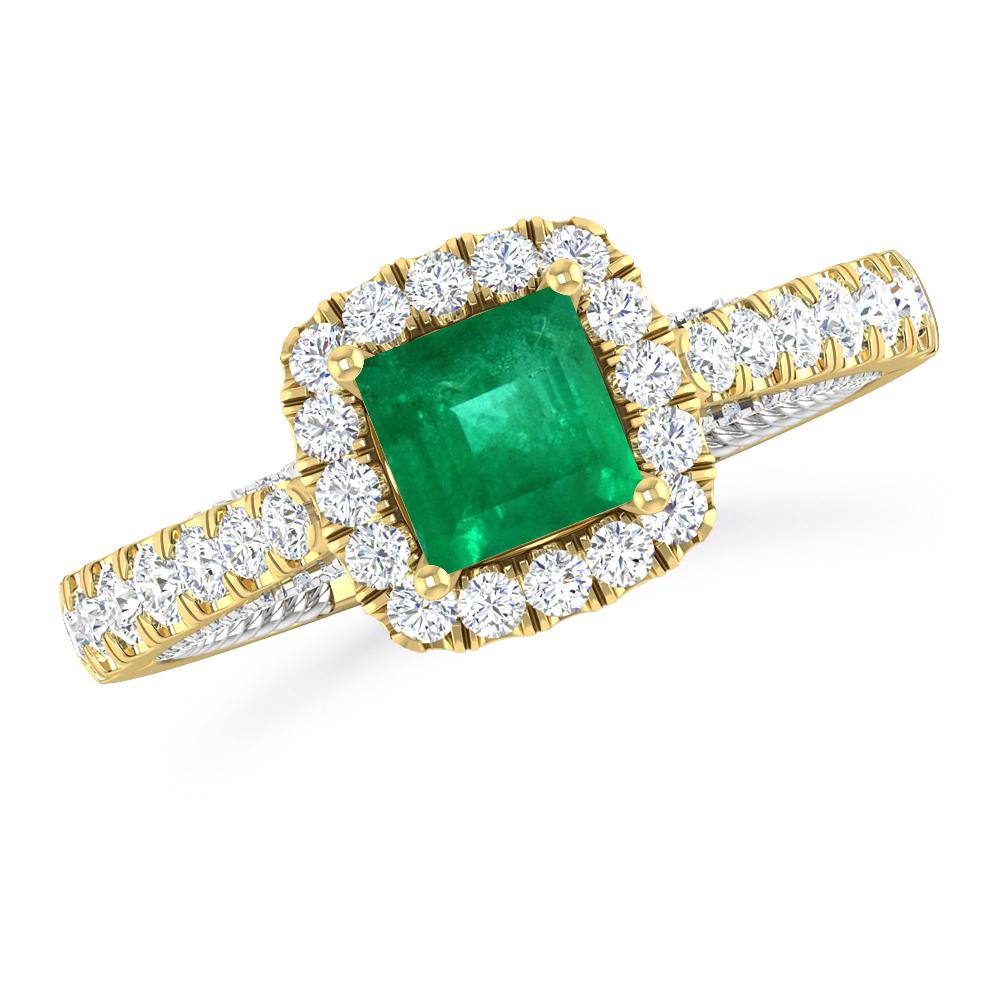 Yellow Gold/White Gold - Emerald