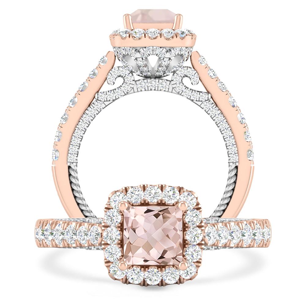 Rose Gold/White Gold - Morganite