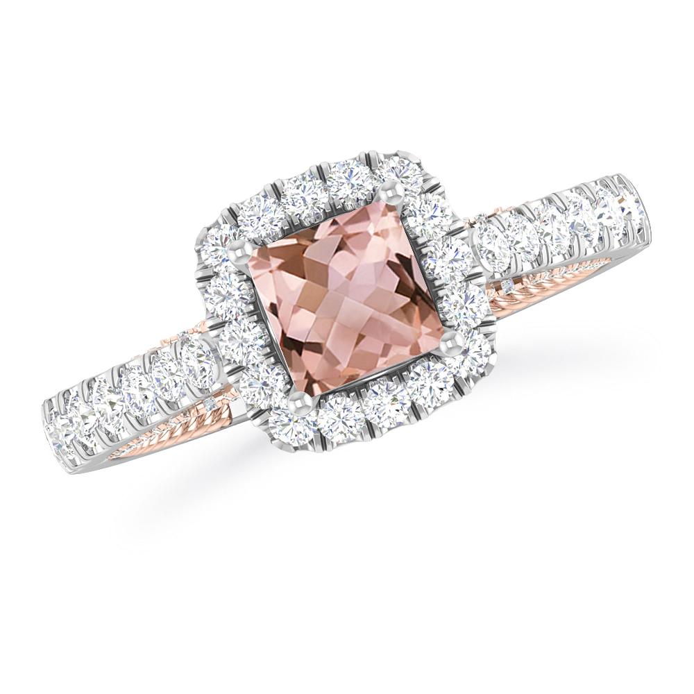 White Gold/Rose Gold - Morganite