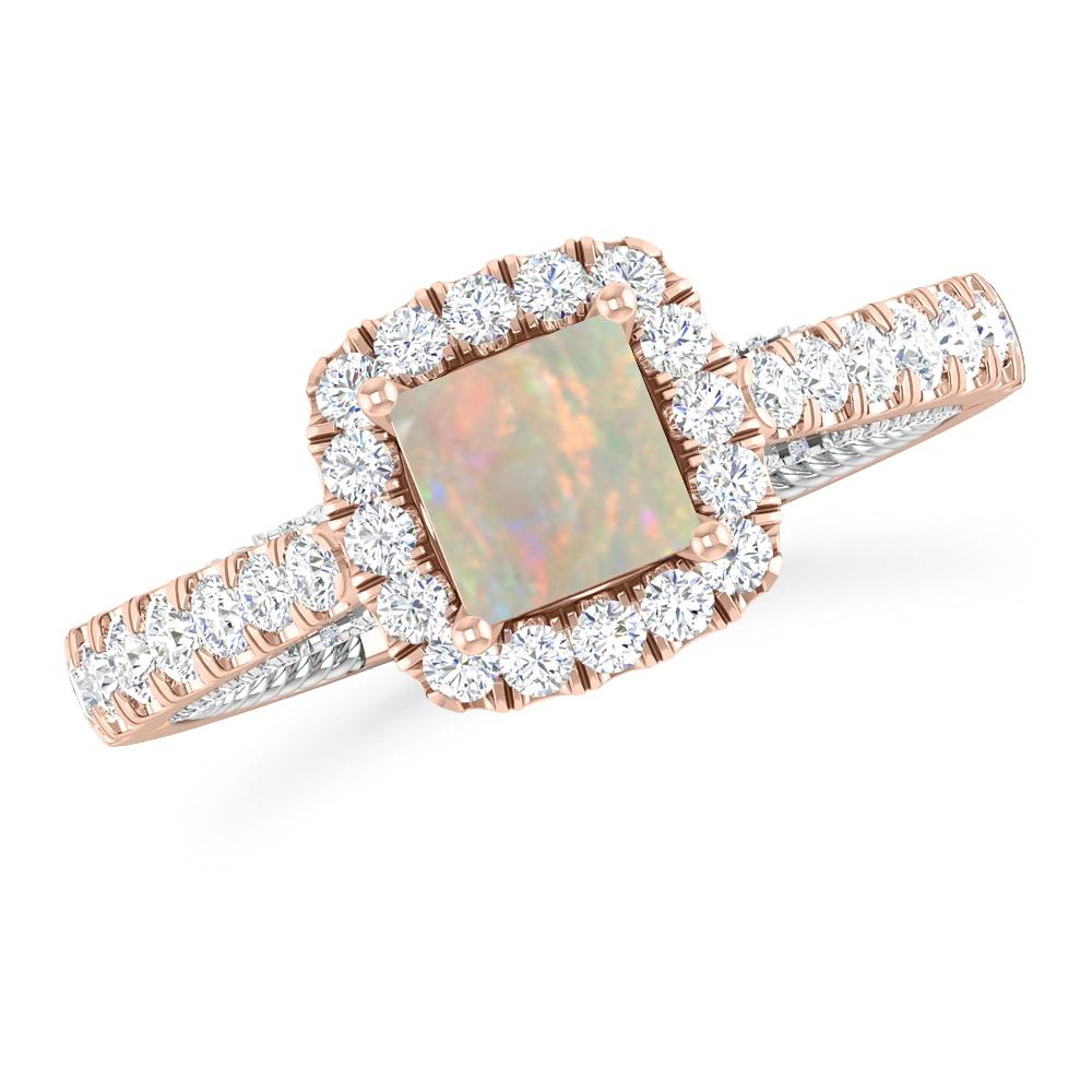 Rose Gold/White Gold - Opal