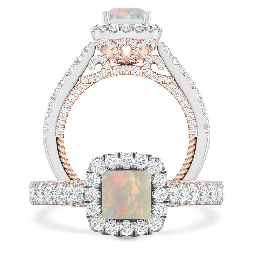 White Gold/Rose Gold - Opal