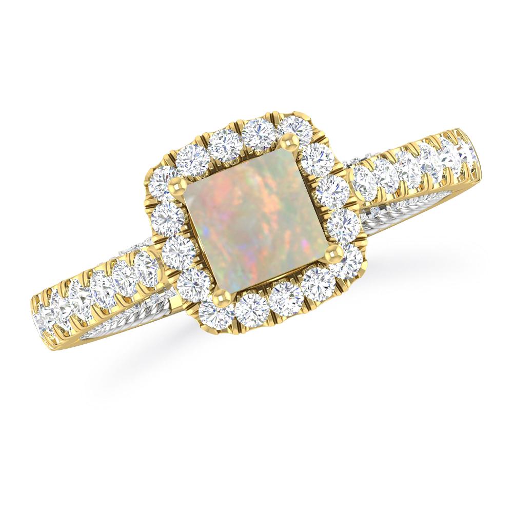 Yellow Gold/White Gold - Opal