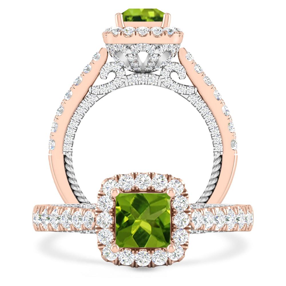 Rose Gold/White Gold - Peridot