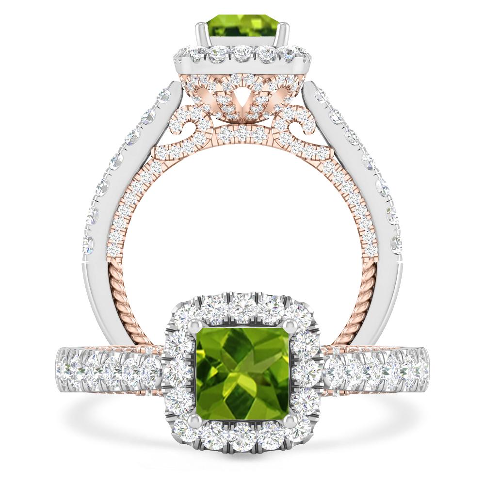 White Gold/Rose Gold - Peridot