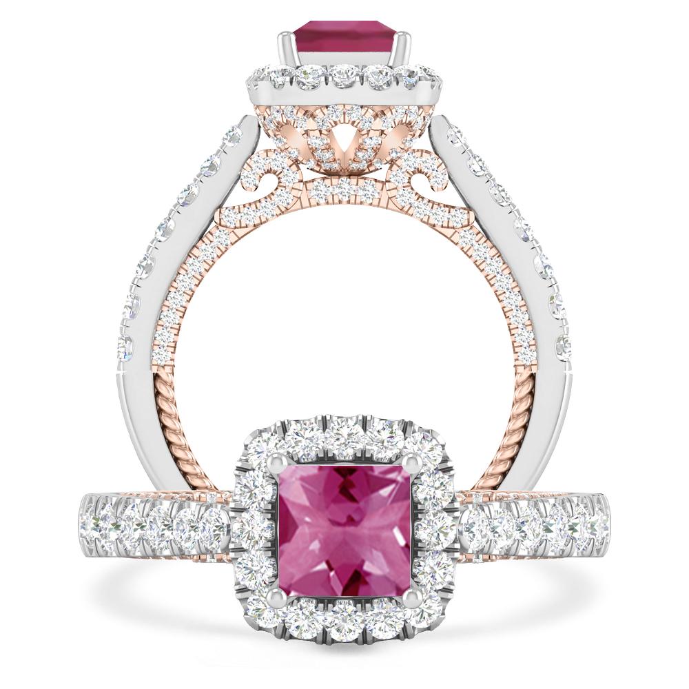 White Gold/Rose Gold - Pink Tourmaline