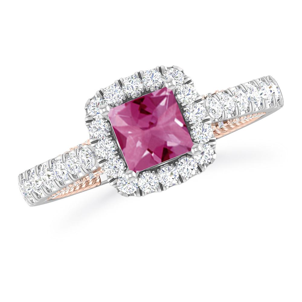 White Gold/Rose Gold - Pink Tourmaline