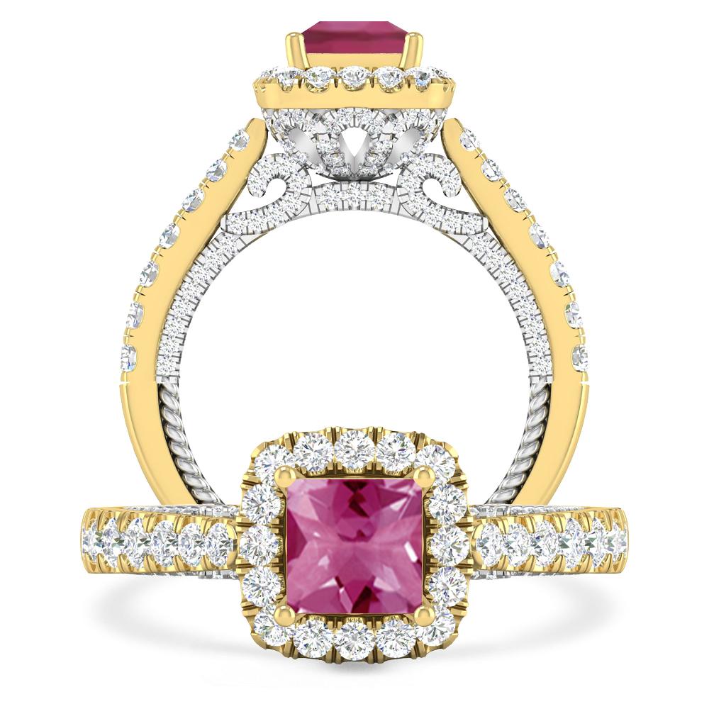 Yellow Gold/White Gold - Pink Tourmaline