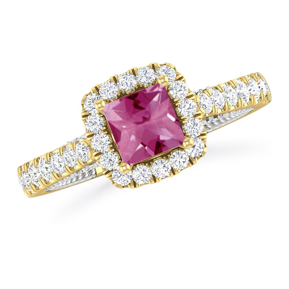 Yellow Gold/White Gold - Pink Tourmaline