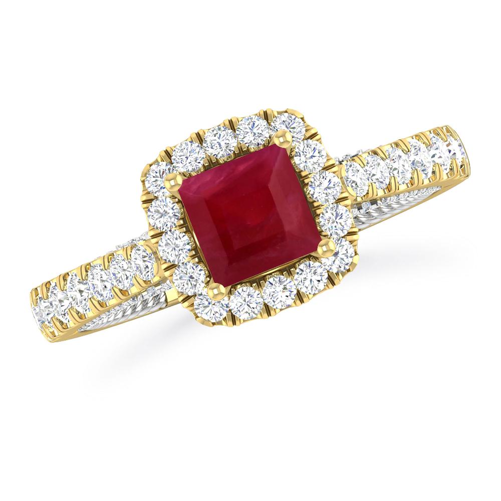 Yellow Gold/White Gold - Ruby