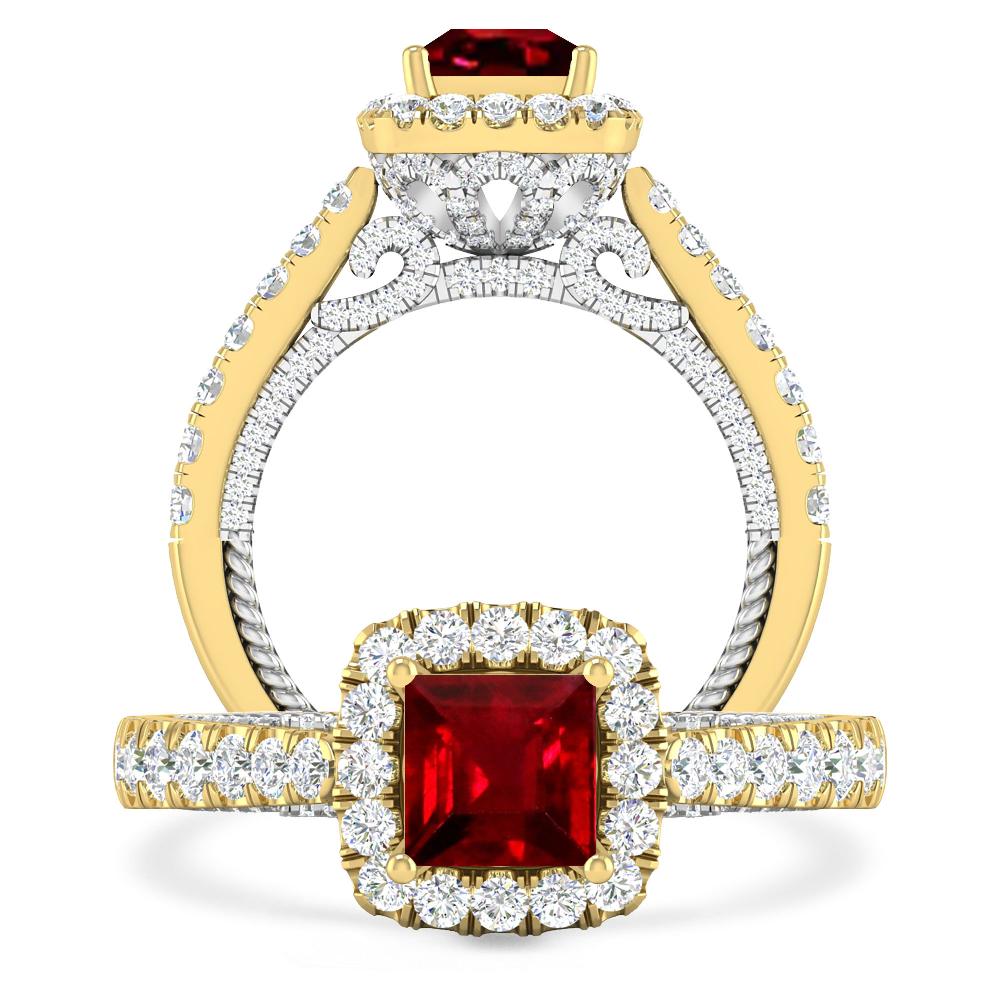 Yellow Gold/White Gold - Ruby