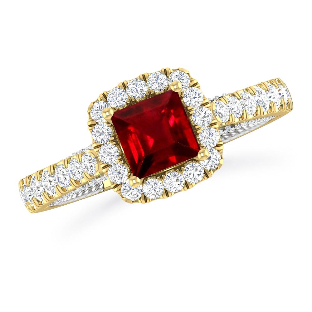 Yellow Gold/White Gold - Ruby