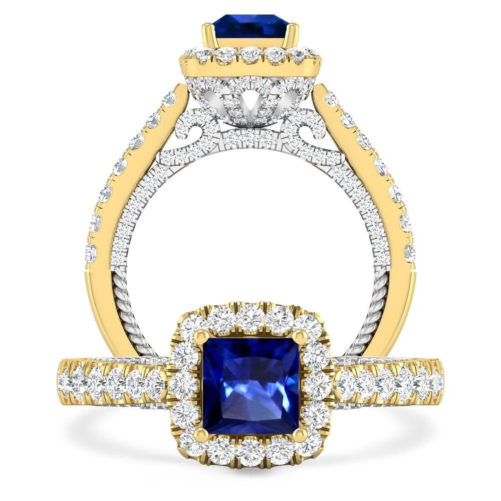 Yellow Gold/White Gold - Sapphire