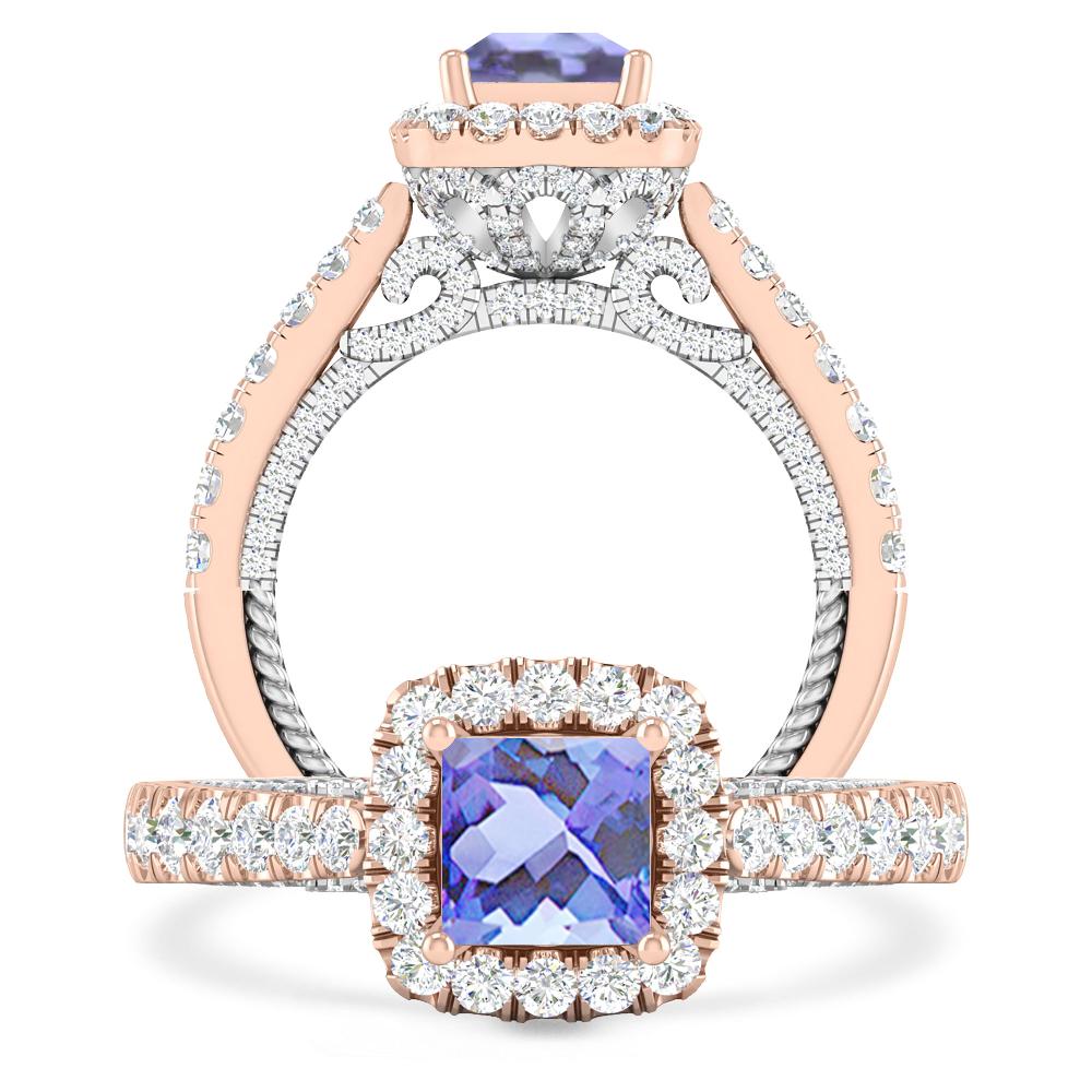 Rose Gold/White Gold - Tanzanite